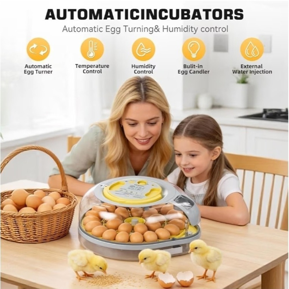 26 Egg Smart Incubator VOICE‎ CONTROL Auto Turning Temp Digital Poultry Hatcher - Picture 6 of 9